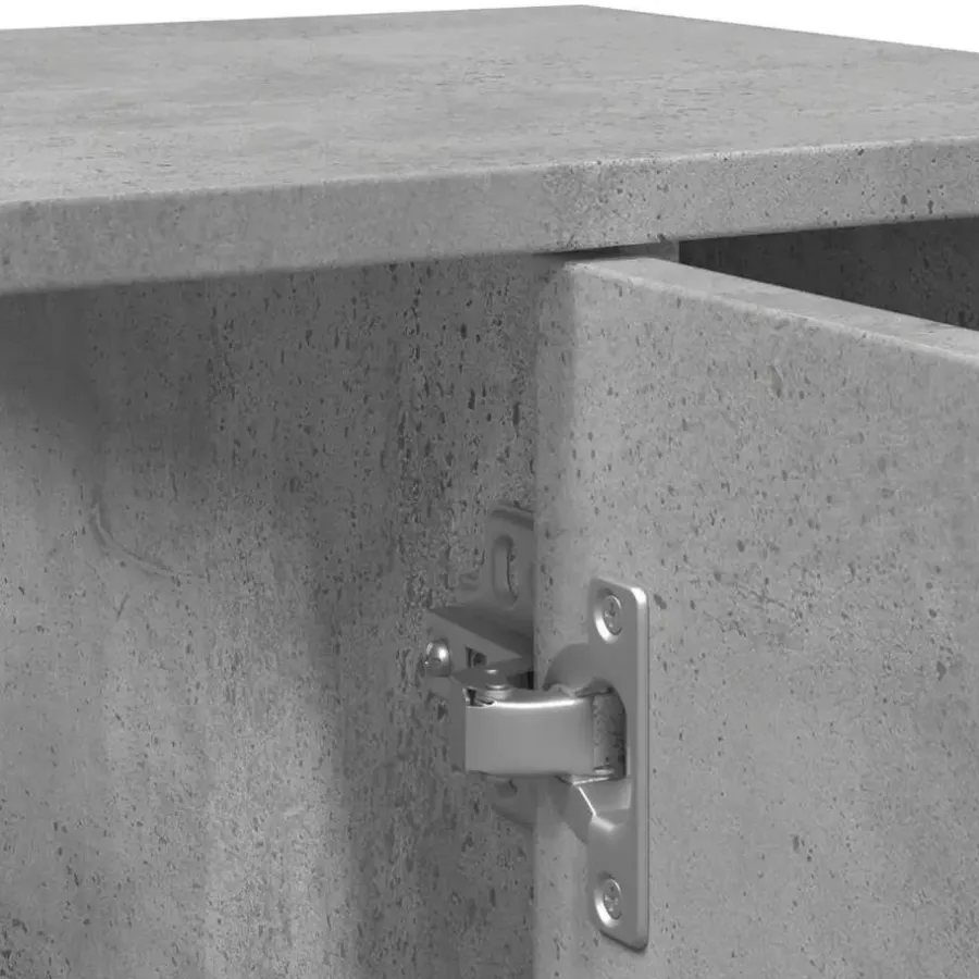 Wastafelkasten-vidaXL - Wastafelonderkast met 1 deur 6 vakken - Betongrijs spaanplaat - 60 cm