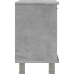 Wastafelkasten-vidaXL - Wastafelonderkast met 1 deur 6 vakken - Betongrijs spaanplaat - 60 cm