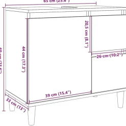 vidaXL - Wastafelonderkast met 1 deur 2 lades - Wit - Hout - 65x33x60 cm