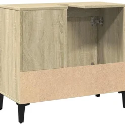 Wastafelkasten-vidaXL - Wastafelonderkast - 1 deur 2 lades - Sonoma eiken - Hout - 65x33x60 cm