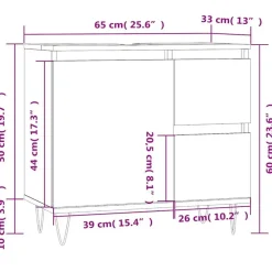 Wastafelkasten-vidaXL - Wastafelonderkast met 2 lades - Wit - Hout en ijzer - 65x33x60 cm