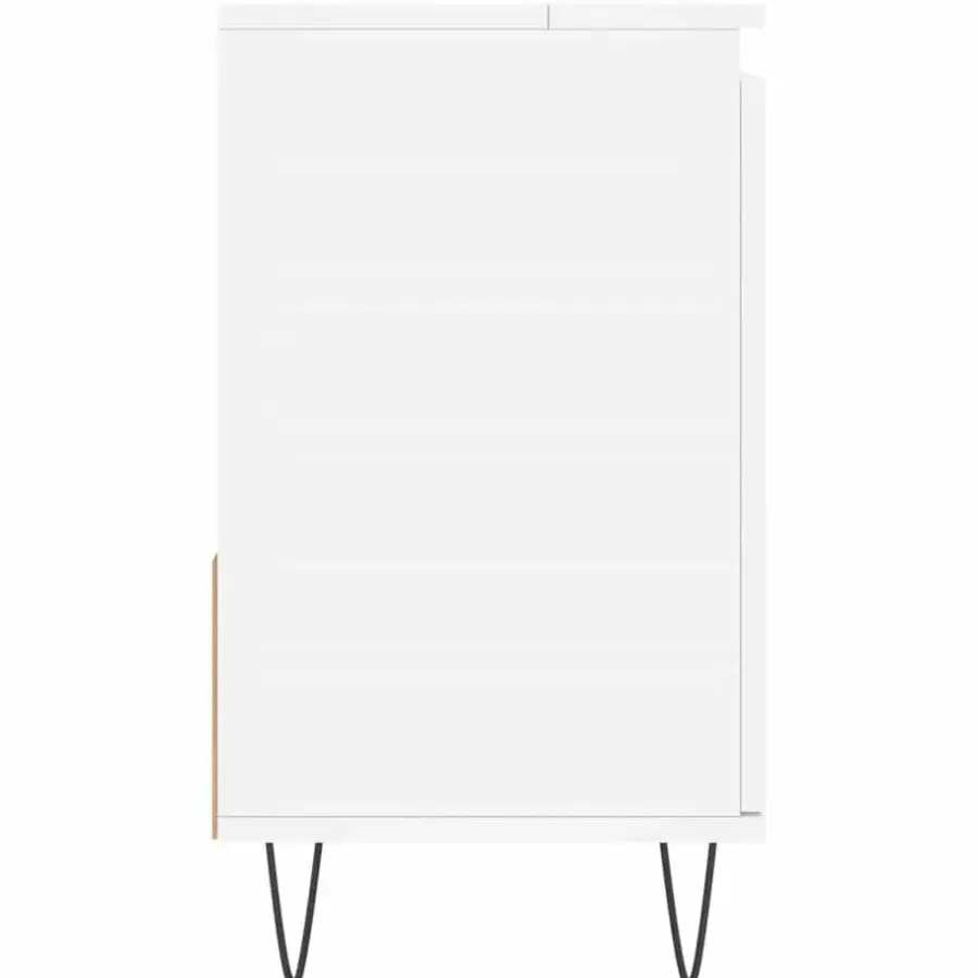 Wastafelkasten-vidaXL - Wastafelonderkast met 2 lades - Wit - Hout en ijzer - 65x33x60 cm