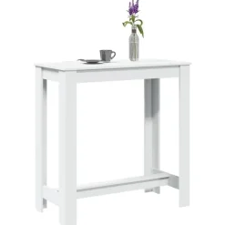 Bartafels-vidaXL - Wit Bartafel - Bewerkt hout - 102x50x103.5 cm