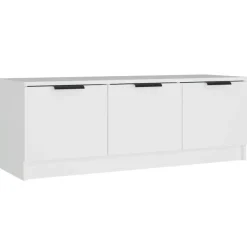 vidaXL - Wit TV-meubel met 3 deuren - Bewerkt hout - 102x35x36,5 cm