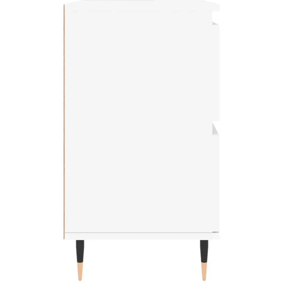 Wastafelkasten-vidaXL - Wit Wastafelonderkast - 1 deur 4 lades - Bewerkt hout - 80x33x60 cm
