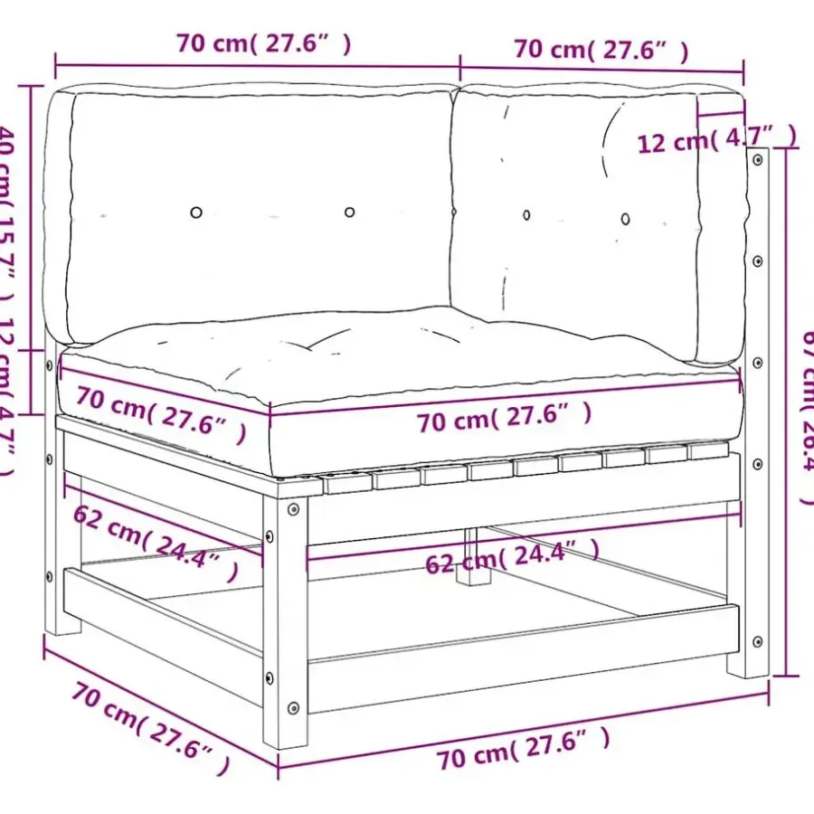 Palletbanken-vidaXL - 2-zits Bank - Grijs - Grenenhout