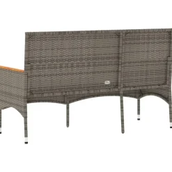 Loungebanken-vidaXL - 3-zits Tuinbank met kussens - Grijs poly rattan - 140x54x85 cm