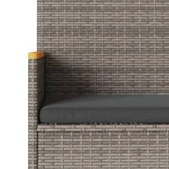 Loungebanken-vidaXL - 3-zits Tuinbank met kussens - Grijs poly rattan - 140x54x85 cm