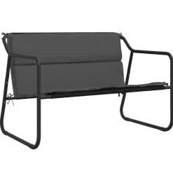 vidaXL - 2-zits Tuinbank met kussen antracietkleurig - staal - 110x70x74 cm