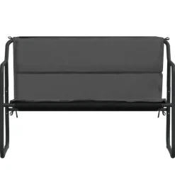 vidaXL - 2-zits Tuinbank met kussen antracietkleurig - staal - 110x70x74 cm