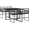 Tuinsets-vidaXL - 4-zits Tuinset - Inklapbaar - Zwart - PE rattan - 110x107 cm