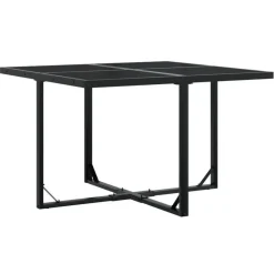 Tuinsets-vidaXL - 4-zits Tuinset - Inklapbaar - Zwart - PE rattan - 110x107 cm
