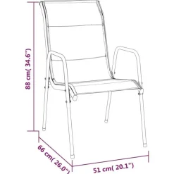 vidaXL - 4-zits Tuinset - Zwart - Textileen met voering en staal - 160x80 cm