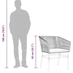 Tuinsets-vidaXL - 5-zits Tuinset grijs kussens - Zwart PE rattan en staal - 160x80 cm