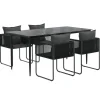 vidaXL - 4-zits Tuinset met kussens - Zwart PE rattan en staal - 160x80 cm