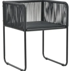 vidaXL - 4-zits Tuinset met kussens - Zwart PE rattan en staal - 160x80 cm