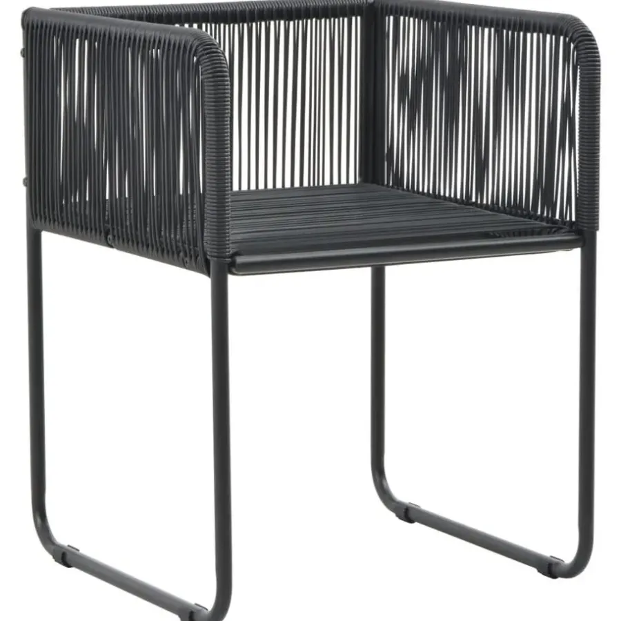 vidaXL - 4-zits Tuinset met kussens - Zwart PE rattan en staal - 160x80 cm