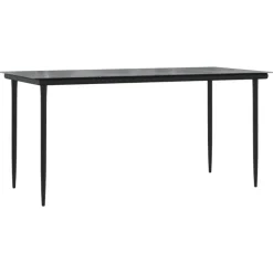 vidaXL - 4-zits Tuinset met kussens - Zwart PE rattan en staal - 160x80 cm