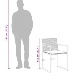 vidaXL - 4-zits Tuinset wit kussens - Inklapbaar - Zwart PE rattan - 110x107 cm