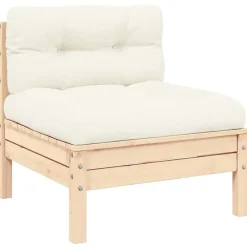 Palletbanken|Tuinbanken-vidaXL - 2-zitsbank - Crème - Grenenhout