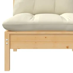 Palletbanken|Tuinbanken-vidaXL - 2-zitsbank - Crème - Grenenhout