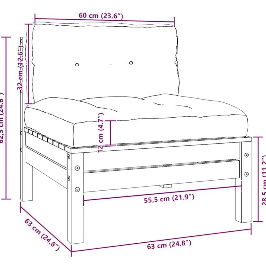 Palletbanken-vidaXL - 2-zitsbank - Wit - Grenenhout