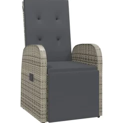 Tuinstoelen-vidaXL - Zitstoel - Grijs - Poly rattan