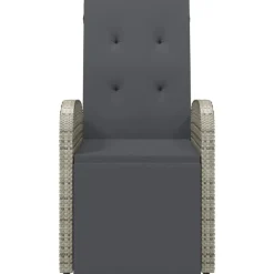 Tuinstoelen-vidaXL - Zitstoel - Grijs - Poly rattan