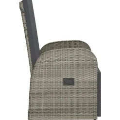 Tuinstoelen-vidaXL - Zitstoel - Grijs - Poly rattan