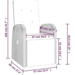 Tuinstoelen-vidaXL - Zitstoel - Grijs - Poly rattan