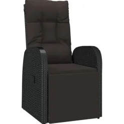 Tuinstoelen-vidaXL - Zitstoel - Zwart - Poly rattan
