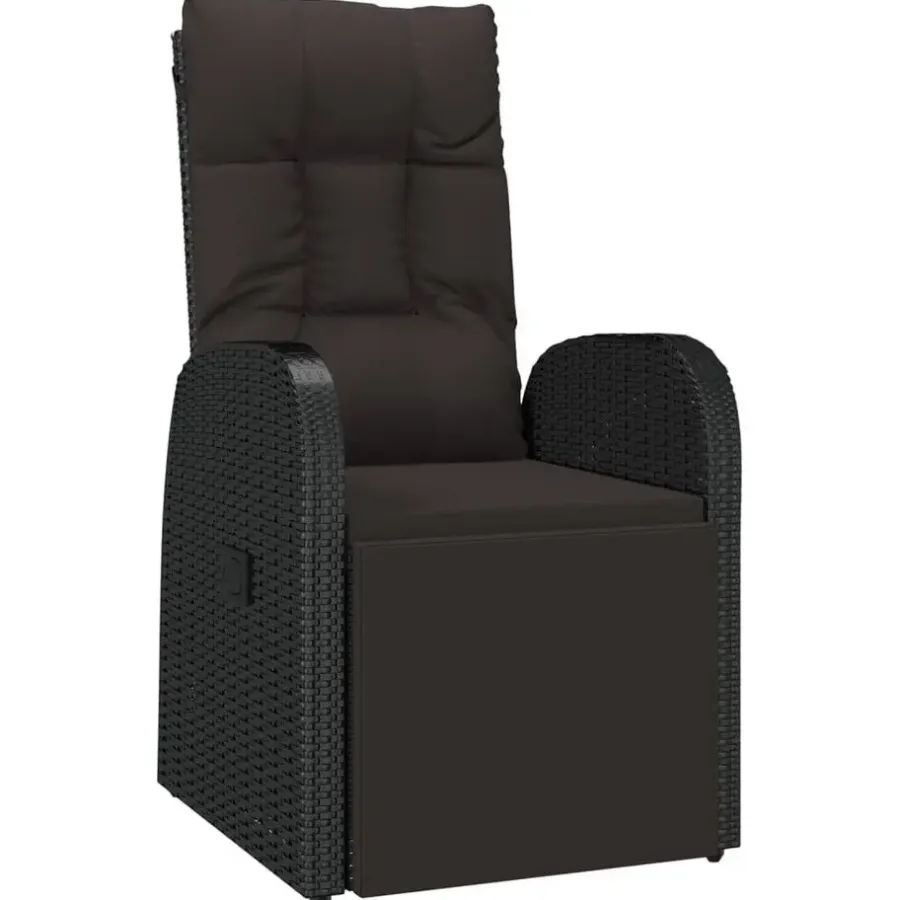 Tuinstoelen-vidaXL - Zitstoel - Zwart - Poly rattan