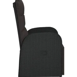 Tuinstoelen-vidaXL - Zitstoel - Zwart - Poly rattan