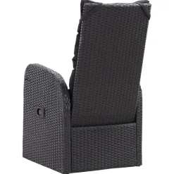 Tuinstoelen-vidaXL - Zitstoel - Zwart - Poly rattan
