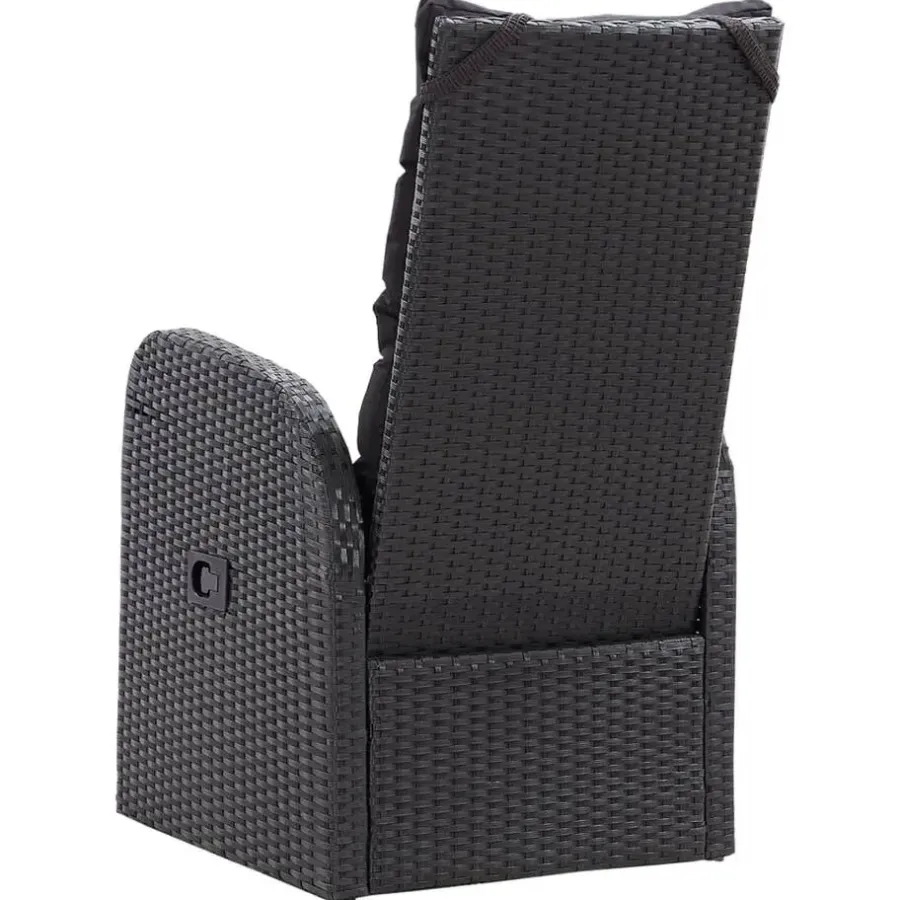 Tuinstoelen-vidaXL - Zitstoel - Zwart - Poly rattan