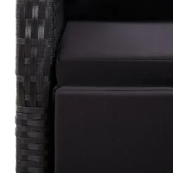 Tuinstoelen-vidaXL - Zitstoel - Zwart - Poly rattan