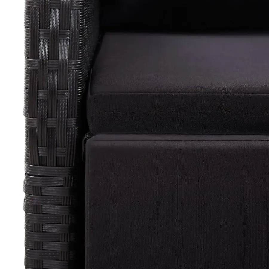 Tuinstoelen-vidaXL - Zitstoel - Zwart - Poly rattan
