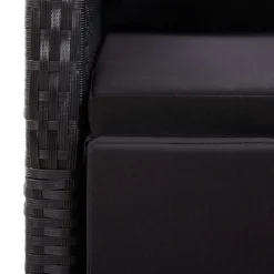 Tuinstoelen-vidaXL - Zitstoel - Zwart - Poly rattan