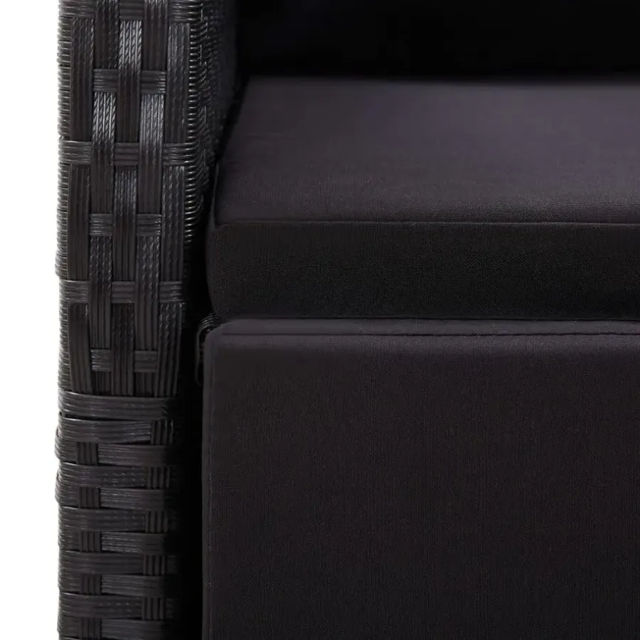 Tuinstoelen-vidaXL - Zitstoel - Zwart - Poly rattan
