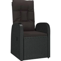 Tuinstoelen-vidaXL - Zitstoel - Zwart - Poly rattan - 2 stuks