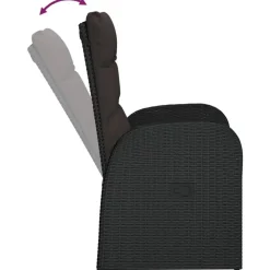 Tuinstoelen-vidaXL - Zitstoel - Zwart - Poly rattan - 2 stuks