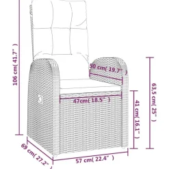 Tuinstoelen-vidaXL - Zitstoel - Zwart - Poly rattan - 2 stuks