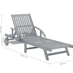 vidaXL - Zonnebed - Grijs - Hout