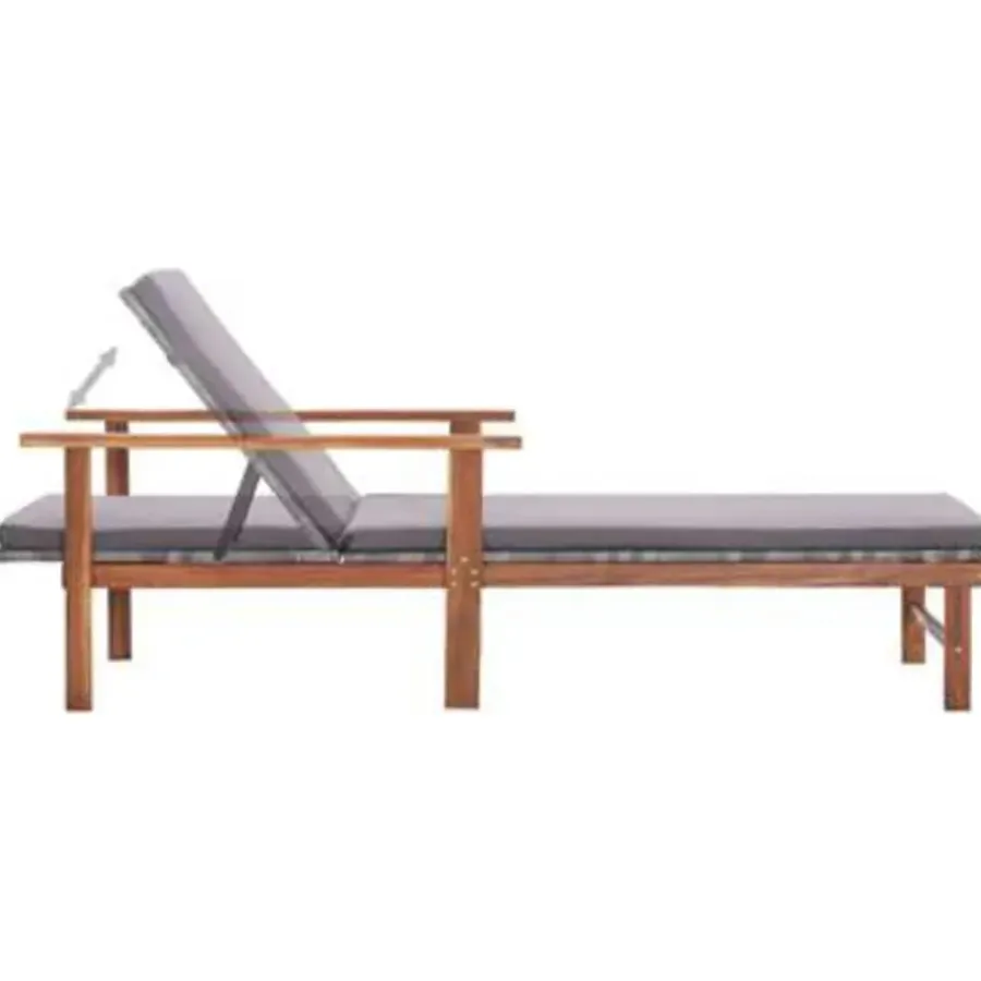 Ligbedden-vidaXL - Zonnebed - Grijs - Poly rattan