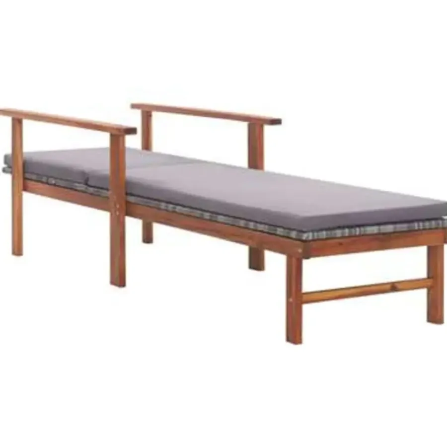 Ligbedden-vidaXL - Zonnebed - Grijs - Poly rattan