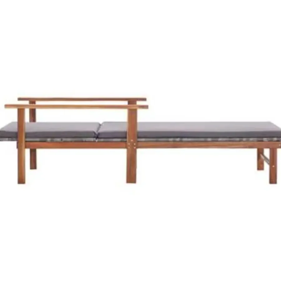 Ligbedden-vidaXL - Zonnebed - Grijs - Poly rattan