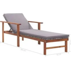 Ligbedden-vidaXL - Zonnebed - Grijs - Poly rattan
