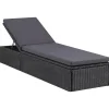 Ligbedden-vidaXL - Zonnebed - Zwart - Poly rattan