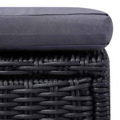Ligbedden-vidaXL - Zonnebed - Zwart - Poly rattan