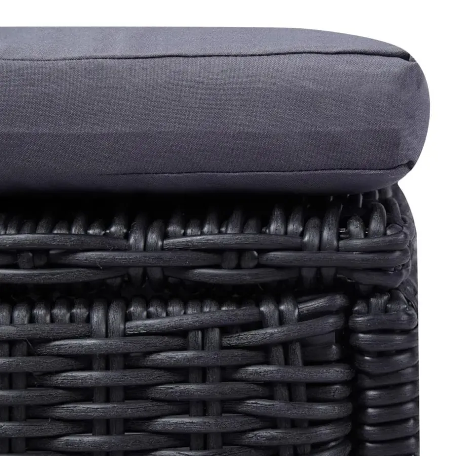 Ligbedden-vidaXL - Zonnebed - Zwart - Poly rattan